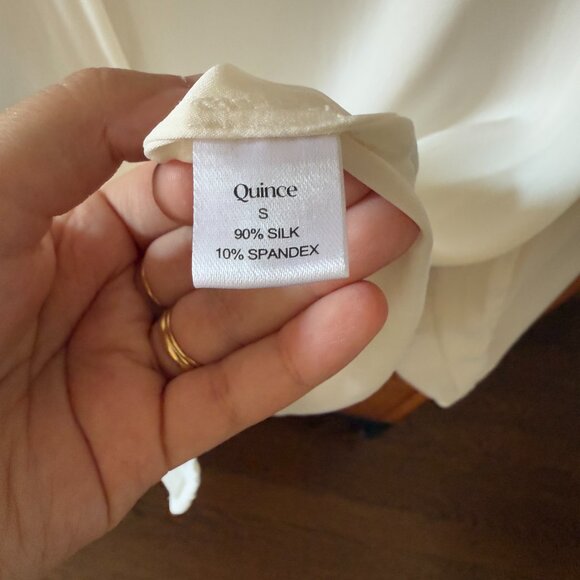 Quince Washable Stretch Silk Notch Collar Long Sleeve Blouse - Picture 6 of 10